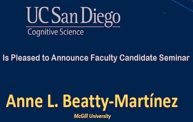 Faculty Candidate Seminar Anne Beatty-Martinez